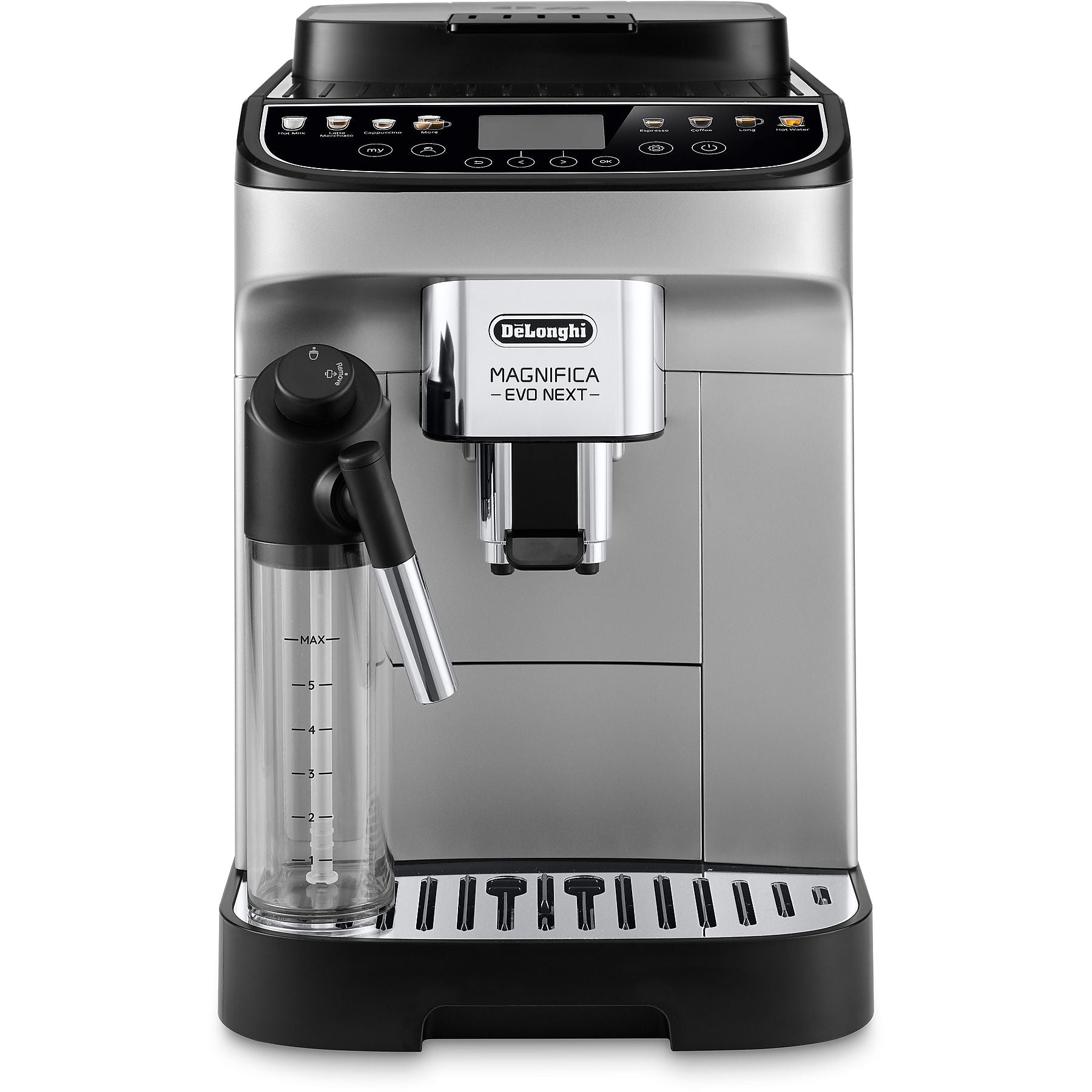 DELONGHI Magnifica Evo Next ECAM310.80.SB - 13 Rezepte, 3 Benutzerprofile, einfache Bedienung, Kaffeevollautomat Silber/Schwarz